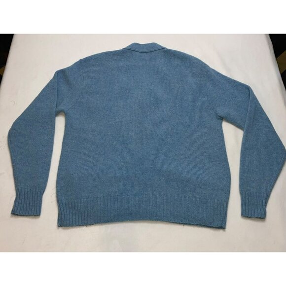 Vintage Kurt Cobain-Inspired Blue Cardigan Sweater With Button Closure Wool Larg - Picture 5 of 8